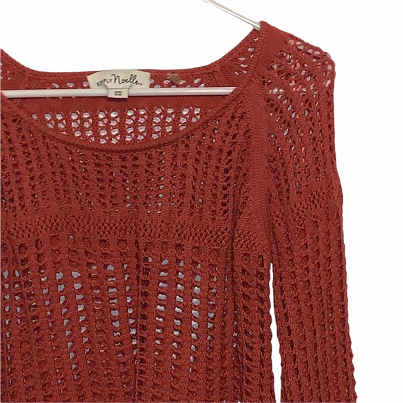 Simply Noelle Rust Orange Crocheted Sweater S/M - Picture 2 of 5